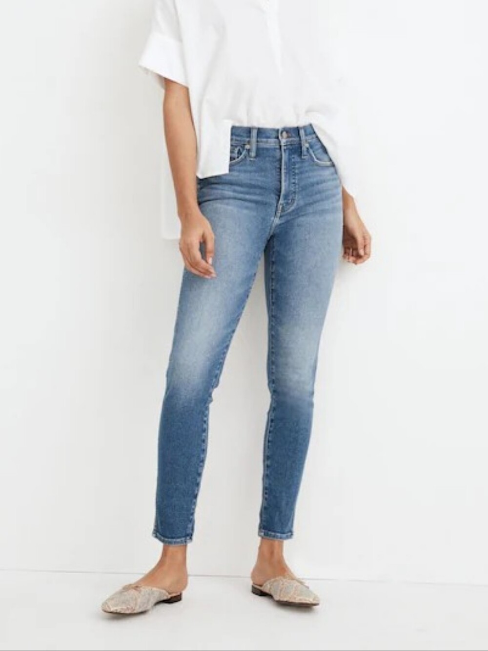 Madewell 10" High Rise Skinny Crop Light Blue Jeans